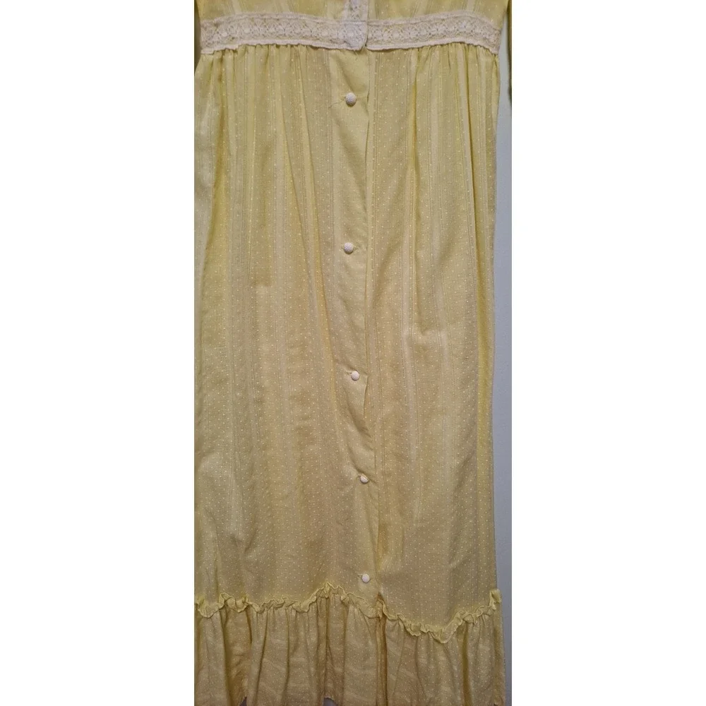 Vintage Yellow Two‎ Piece Jr's Lounge Craft Full Lenth Dress 70's Boho